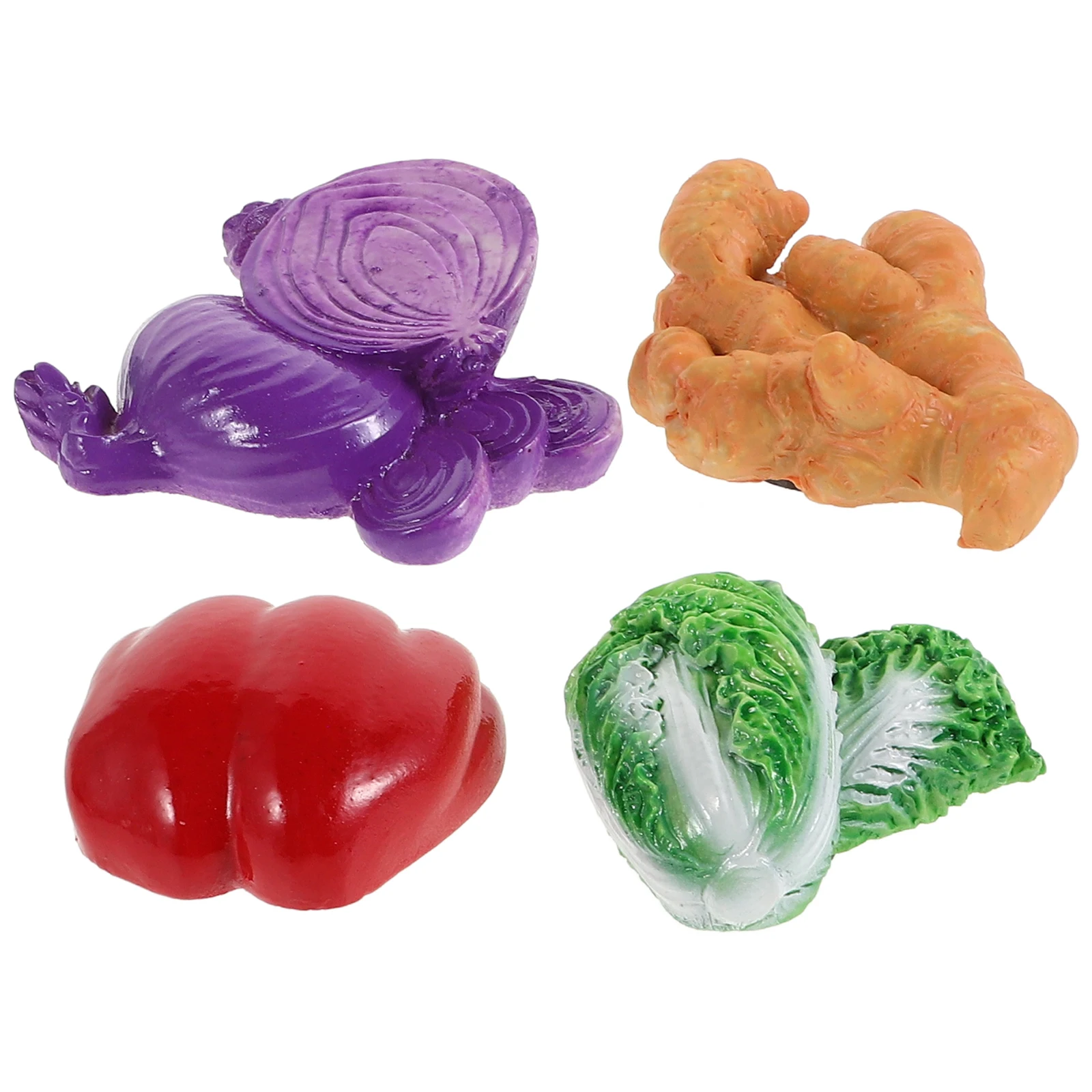 

4Pcs Resin Vegetable Fridge Magnets Realistic 3D Design Waterproof Stain Resistant Magnetic Hold Kitchen Decor