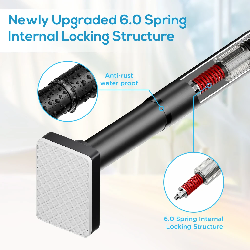 Manufacturer Low Freight Compact Pack No Drill Tension Rod Anti-Rust Curtain Pole for Bedroom Closet Balcony