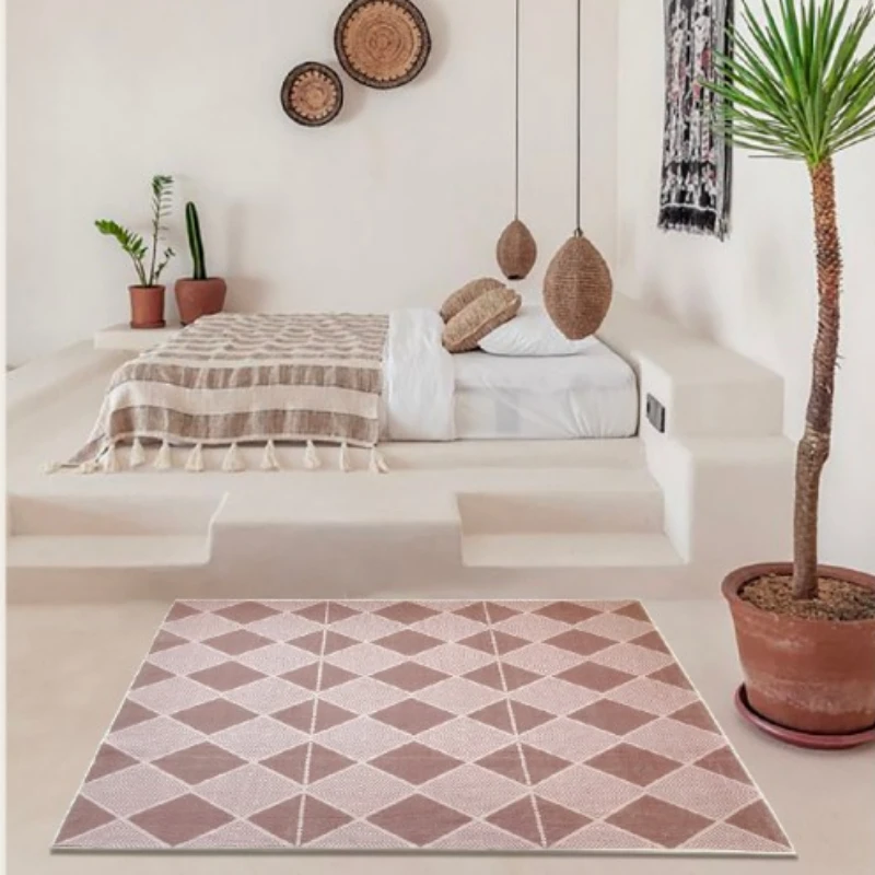 Minimalism Lattice Decoration Living Room Carpet Cloakroom Bedroom Soft Cushion Recreational Areas Plush Carpet Ковер Tapis 러그