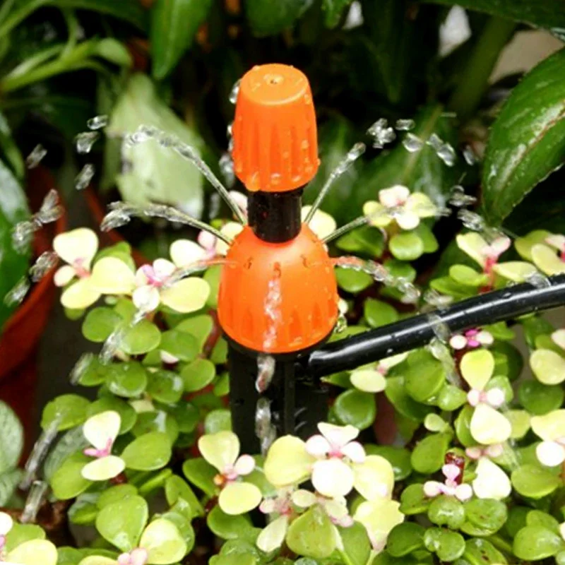 Orange Adjustable Drip Irrigation Emitters for Garden Watering System