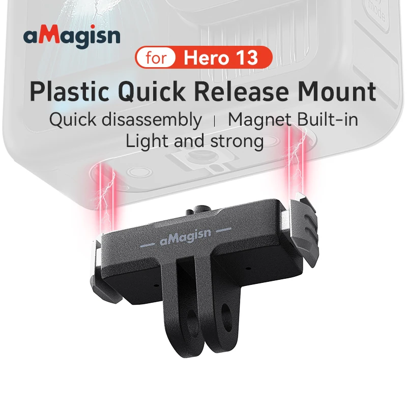 For Gopro 13 Black Metal Magnetic Quick Release Base Adapter Holder Bracket Sports Camera for Gopro Hero 13 Camera Accessories