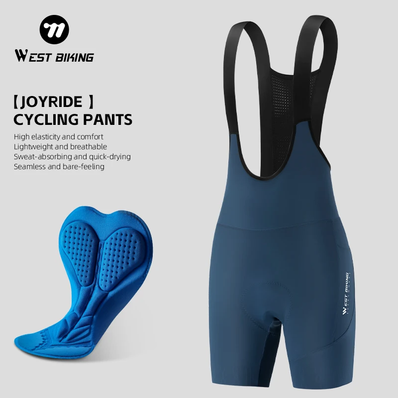 WEST BIKING Men Cycling Bib Shorts Breathable Quick Dry MTB Road Bike Shorts Comfort-Fit Bicycle Tights Bib Shorts Cycling Pants