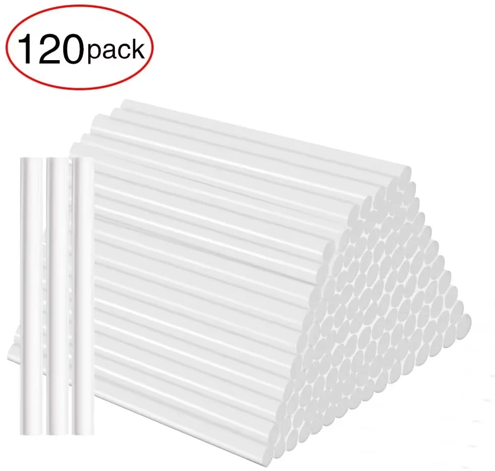 60pcs/120pcs Larger 7mm hot glue sticks are commonly used for DIY arts and crafts projects, home repairs, and sealing tasks