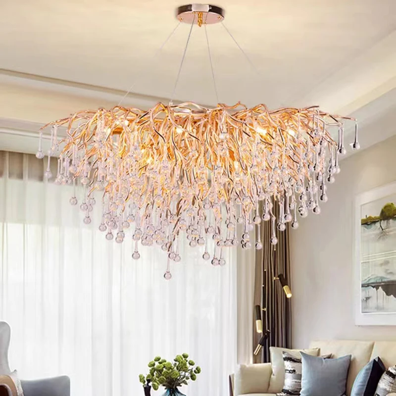 Modern Led Chandelier Nordic Living Room Crystal Glass Lighting Creative Personality Clothing Store Glass Crystal For Chandelier