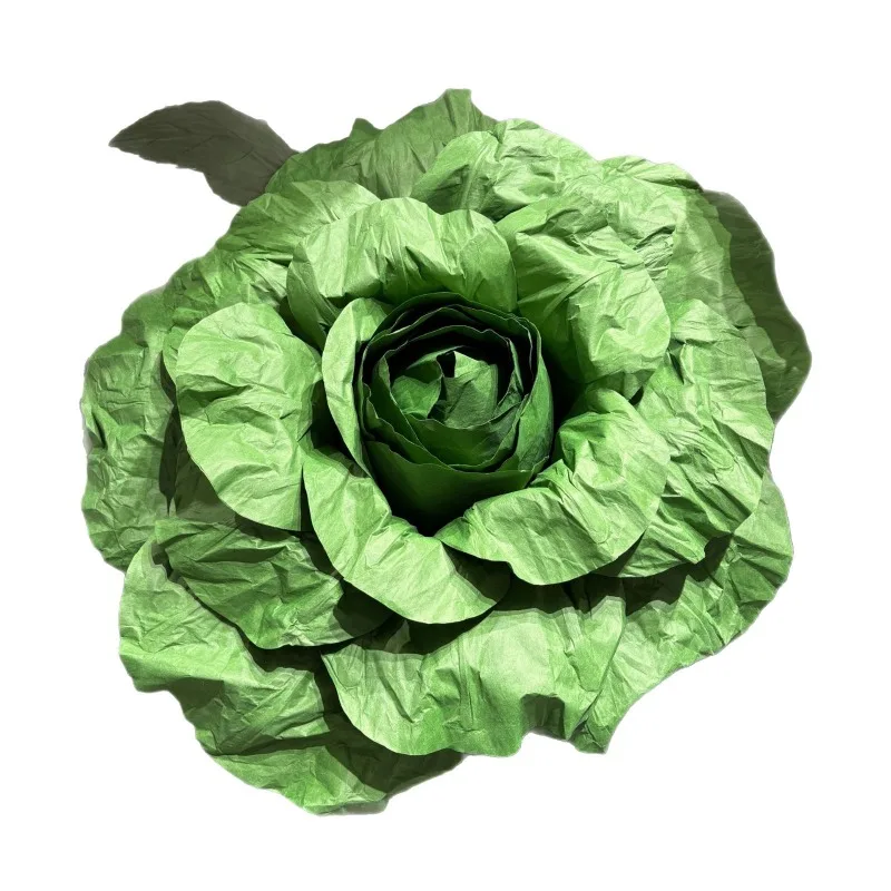 

Large paper art flower landscape, white and green color scheme art landscaping, beauty/wedding welcome area decoration