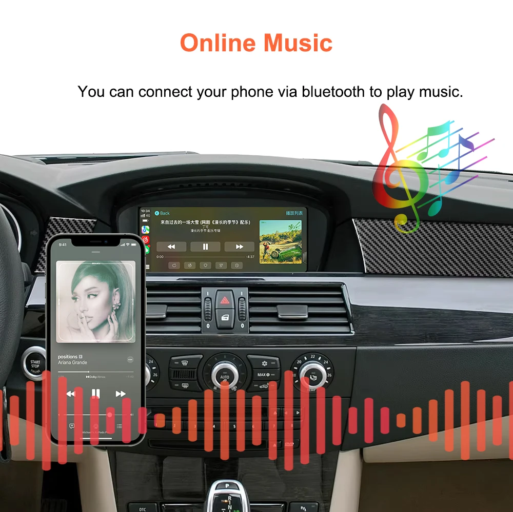 Bonroad Wireless Carplay Android Auto Nachrüst-Kits für BMW 3er/5er Serie E60 E61 E62 E63 E64 E90 E91 E92 E93 CCC CIC System – Detail 11