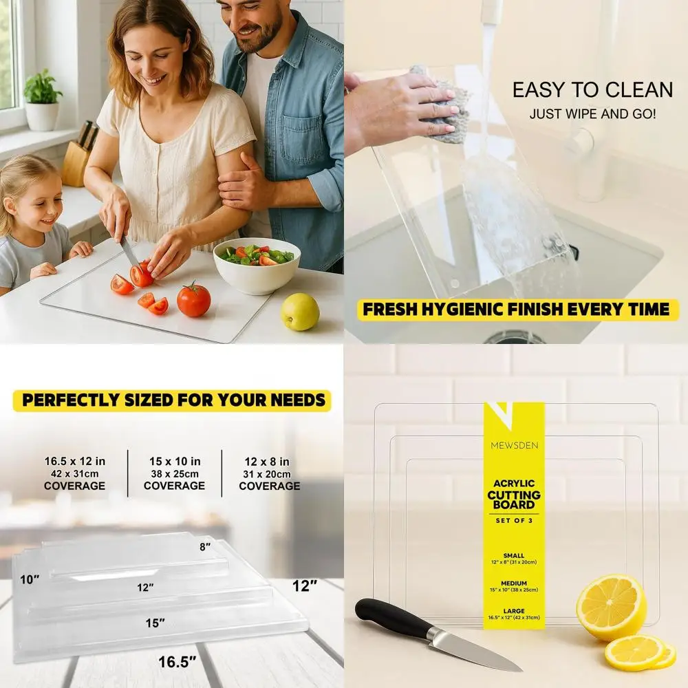 

Набор акриловых разделочных досок, защита для столешницы, нескользящий коврик для теста, минималистичный кухонный декор, подарки на новоселье для нового дома (