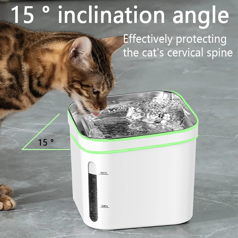 Automatic Stainless Steel Pet cat Fountain, Super Quiet Water Pump Cat Water Dispenser  ,Food-Grade Secure cats Water Dispenser