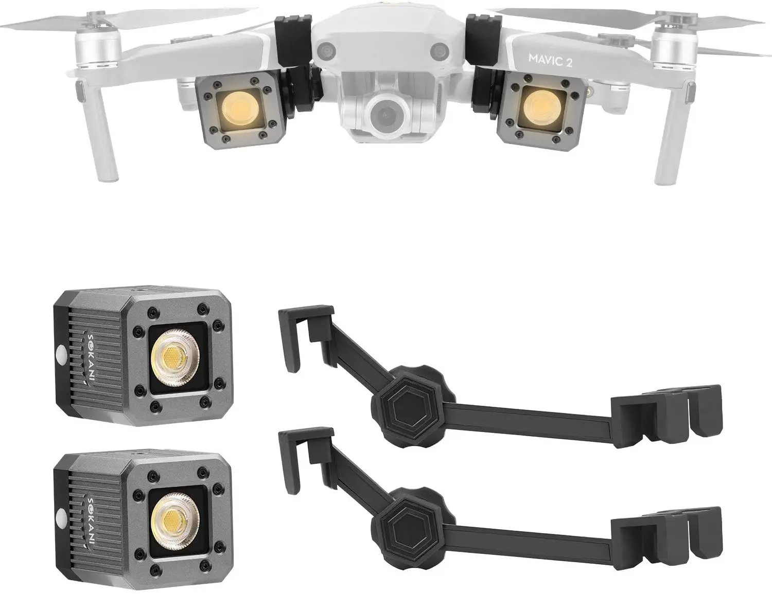 Kit de Iluminação Sokani para Mavic 2 Pro e Mavic 2 Zoom, Kit Suporte, Acessório Drone