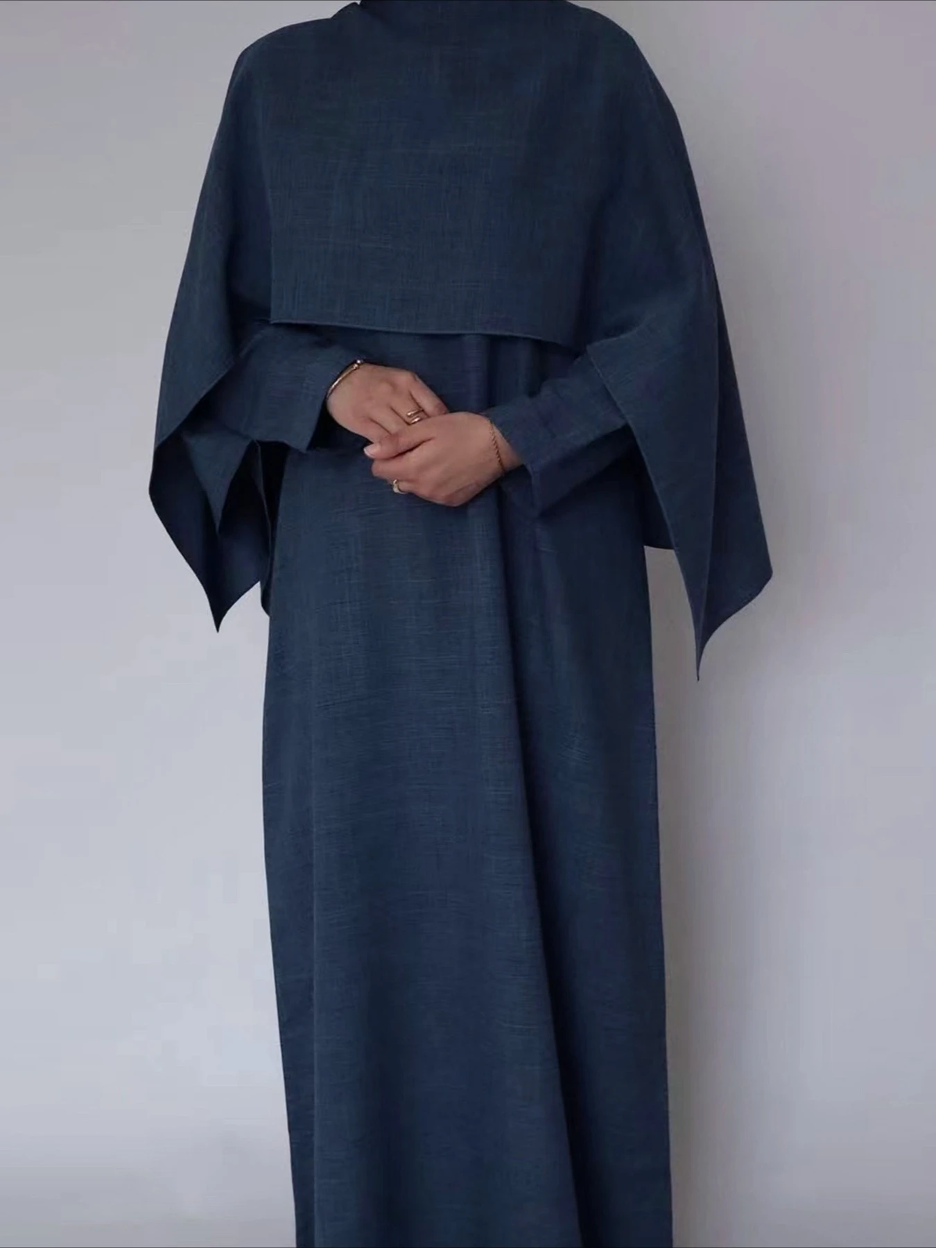 فستان حفلة عيد وشاح المرأة المسلمة 2 قطعة مجموعة طويلة الأكمام جلابية رمضان فساتين طويلة Vestidos Largos قفطان عربي رداء طويل #1