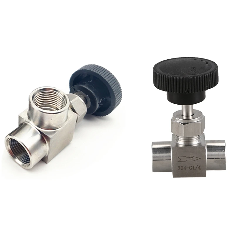 

Needle Valve 1/4 Inch Right Angle Female Thread BSP SS304 & 1/4 Inch BSP Equal Female Thread SS 304 Stainless Steel