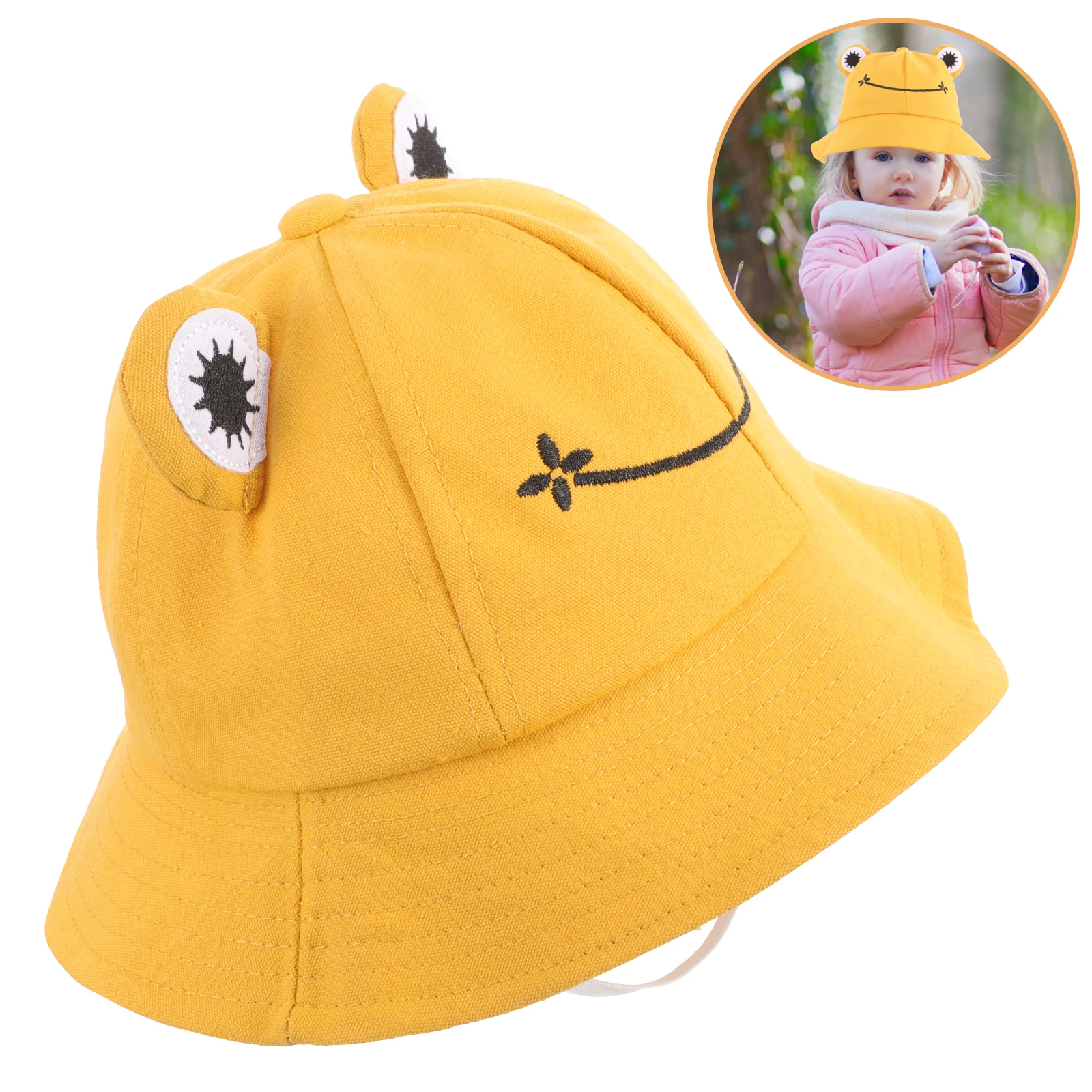 

Cotton Baby Brim Fog Bucket Foldable Kids Outdoor Travel Windproof Cap Wide Brim Hat Sunscreen Gift Bucket Hat