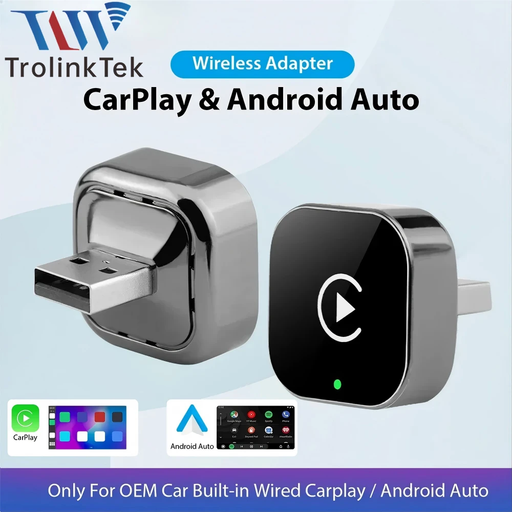 

New Wireless CarPlay Adapter Wireless Android Auto AI Smart Box Car Intelligent Systems Universal 5G WiFi Plug Play OTA Updates