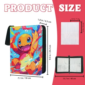 Pokemon 4 tarjetas de carpetas de tarjetas de bolsillo, aglutinantes de comercio impermeable se adapta a 400 álbumes de colección de tarjetas con mangas, portátiles 10 mejores carpetas de tarjetas de ventas 4 bolsillo - №5