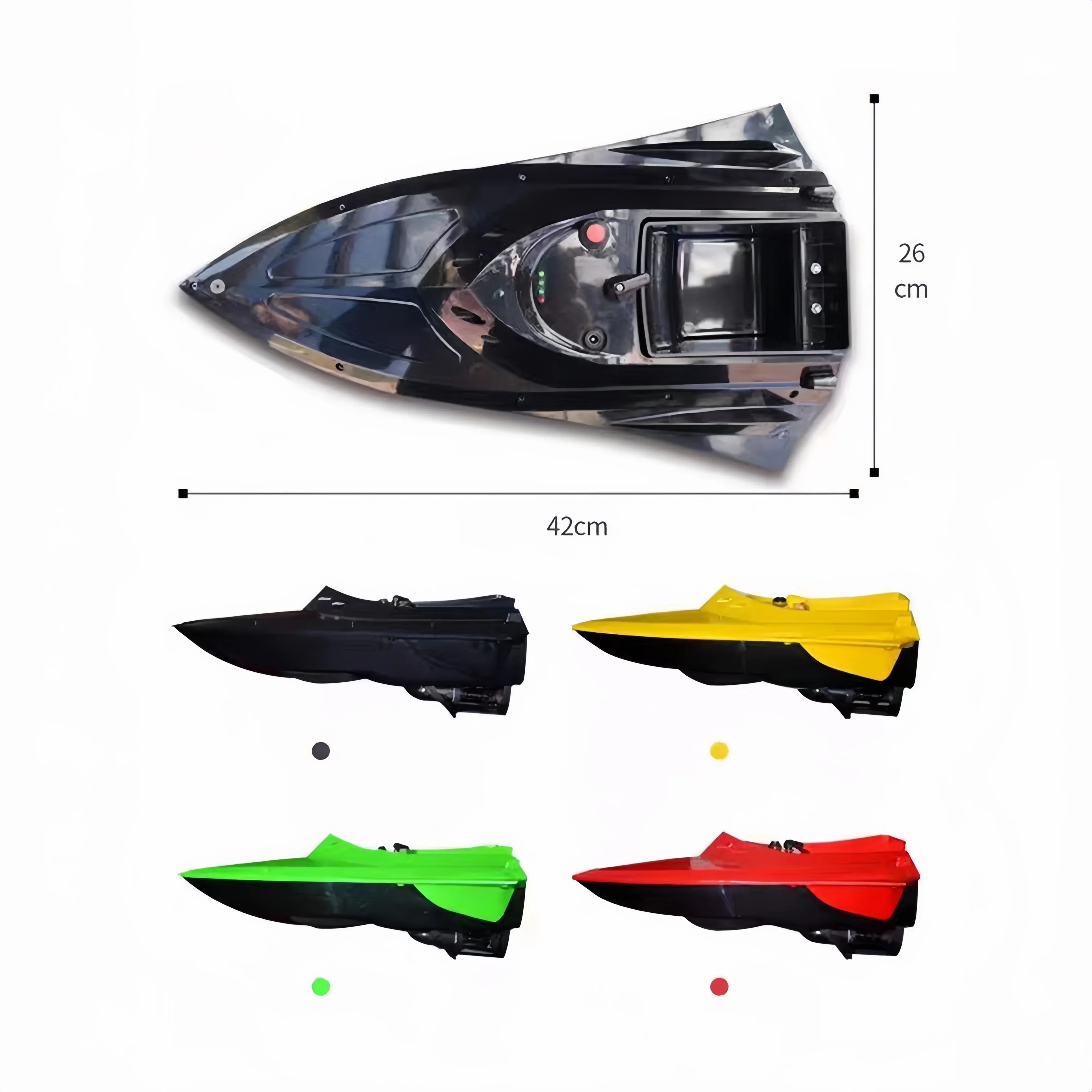 MBLN Fishing Bait Speedboat 500m/1640ft Anti-interference 2.4G Signal Control Distance 500g Lbs Load Capacity VX