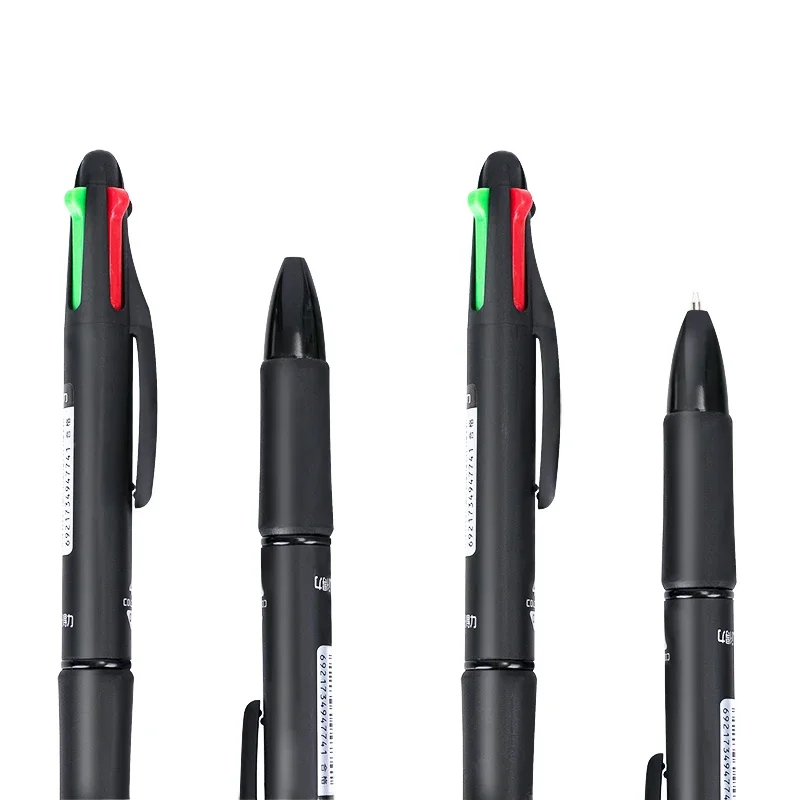 4 In 1 Ballpoint Pen 0.7 mm Color Ball Pens Blue Black Red Green Writing Pen School Office Stationery Glass fountain pen