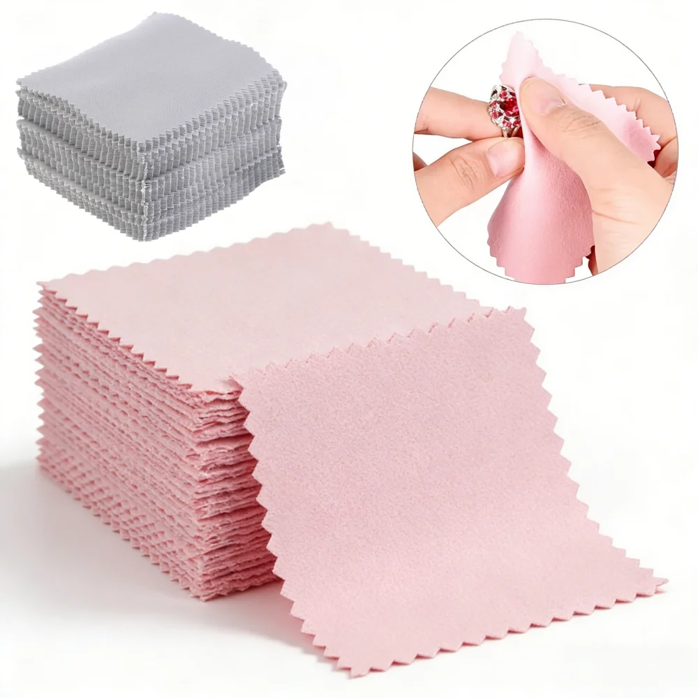 50pcs/pack Jewelry Cleaning Cloth Jewelry Wiping Cloth Jewelry Tools Jewelry Making Supplies