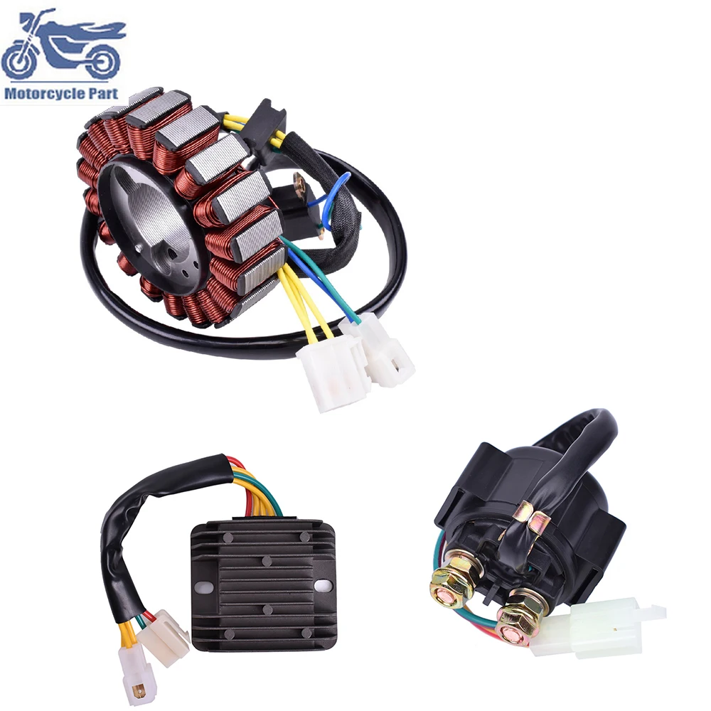 Motorcycle Stator Coil + Regulator Rectifier Generator Magneto Stator Coil +Solenoid Relay For Hyosung GT250 GT 250 2008 2009