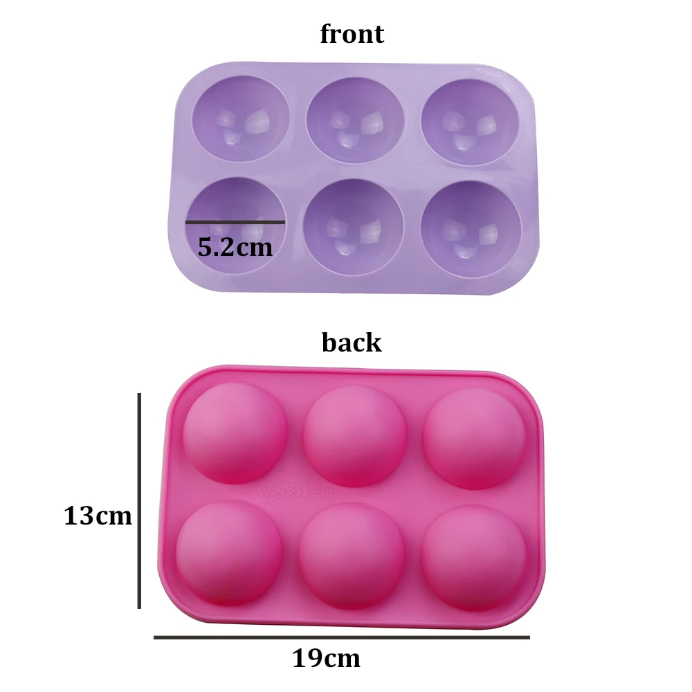 1 piece of 6-connected small semi-circular silicone cake mold, mousse cake mold, baking tool, hemispherical silicone mold