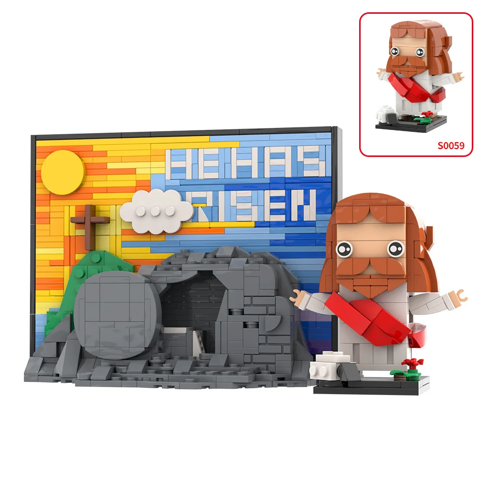 ตัวต่อ Gobricks MOC ฉากการฟื้นคืนชีพของพระเยซู ชุดตัวต่อแบบ BrickheadZS ของเล่นประกอบเองสำหรับเด็ก ของขวัญ
