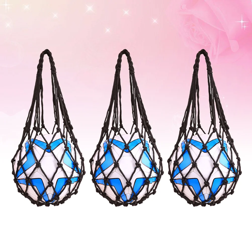 

3 Pcs Football Net Bag Rugby Sports Mesh Equipment Holder Volleyball Storage Individual Bold