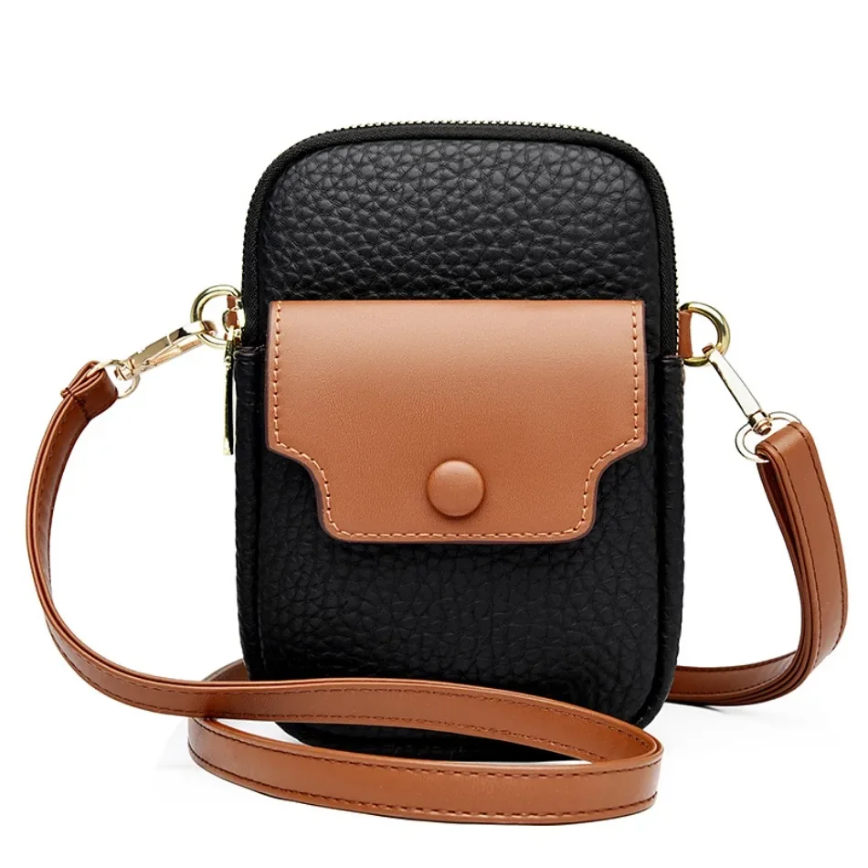 2 Layers Mini Shoulder Bag for Women Brand Soft Leather Ladies Purse Small Women\'s Handbag Fashion Square Phone Crossbody Bags