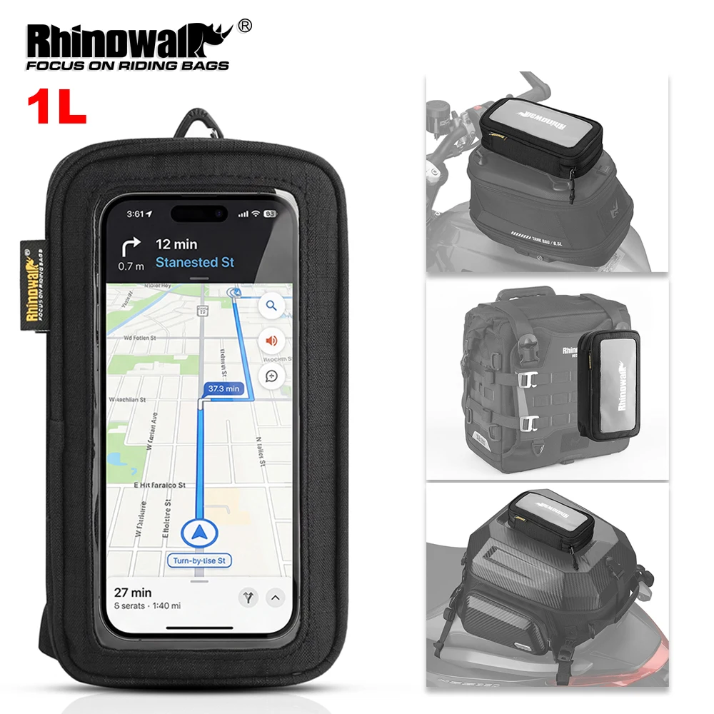 Rhinowalk Motorrad Multifunktionale Erweiterbare Handytasche 1L Passend für MJX2011 MJX2002/3/4 Hüft-Umhängetasche Kompatibel mit 7-Zoll-Telefonen