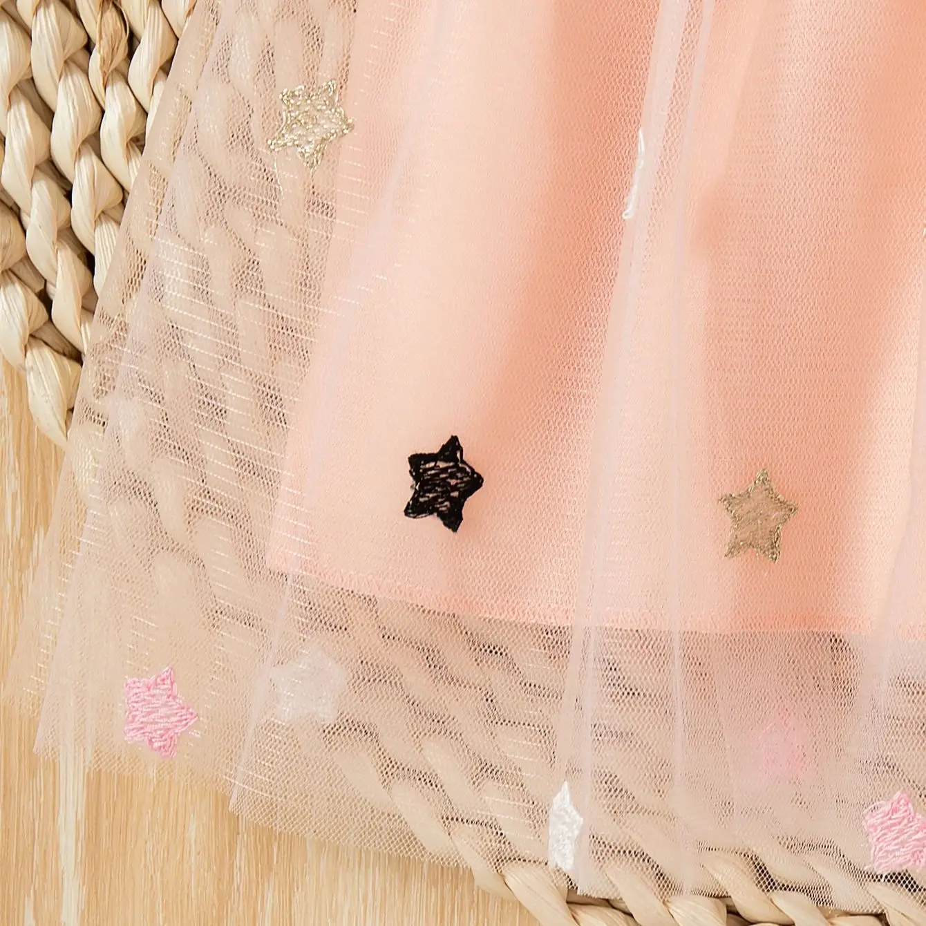 Baby Denim Dress Baby Girl Star Embroidered Gauze Princess Dress Cute Baby Clothes