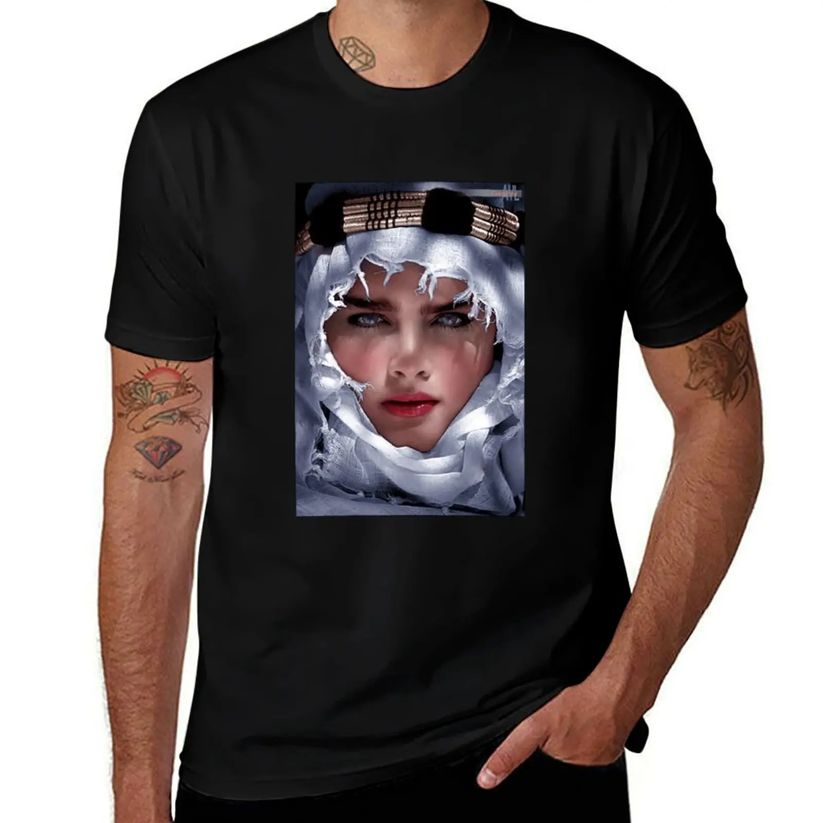 

Brooke Shields 1983 Adventures in the Sahara, colorized T-Shirt t shirts for man pack white t shirt custom print T-Shirt