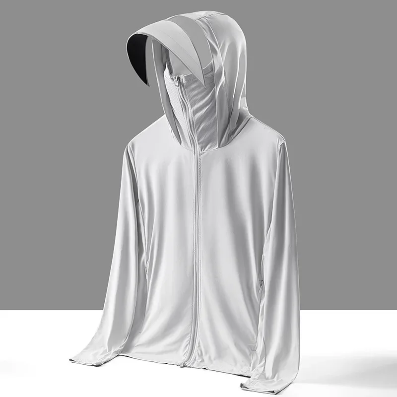 Summer Ice Silk Fishing Suit Sun Protection Clothing for Men UV Protection Breathable Thin Hiking Jackets Quick Dry Couple Coat