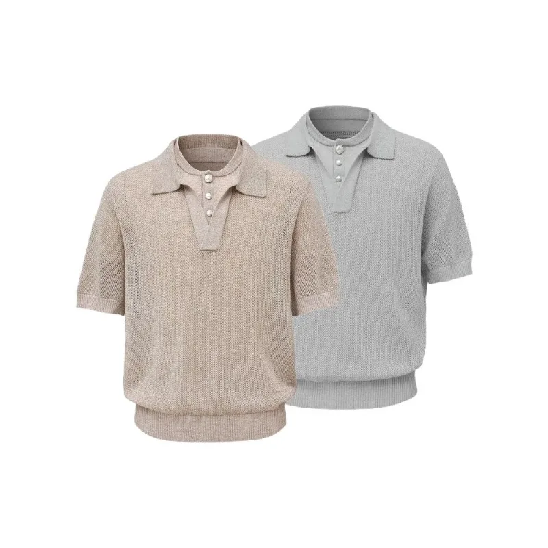 Men's T-shirt summer new outdoor casual short sleeved loose casual solid color versatile T-shirt top