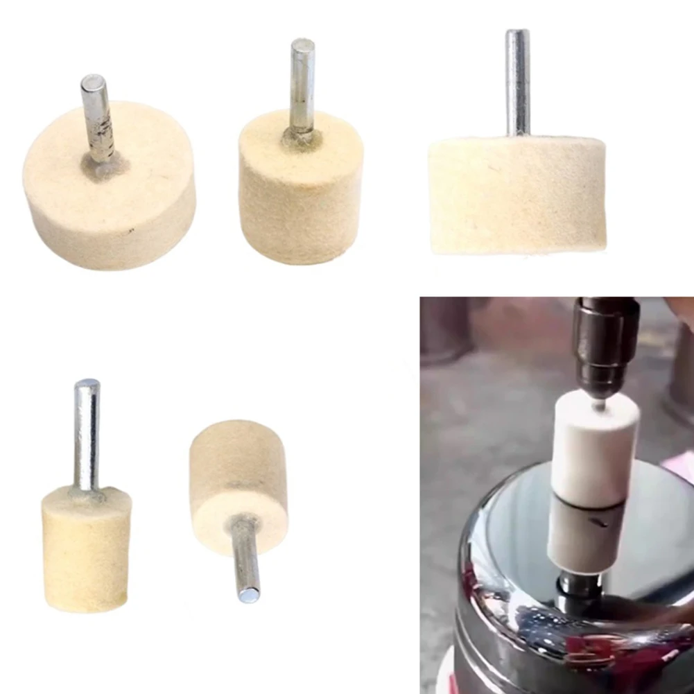 Wool Felt Mounted Polishing Buffing Wheel 6mm Shank Grinding Head Rotary Tools