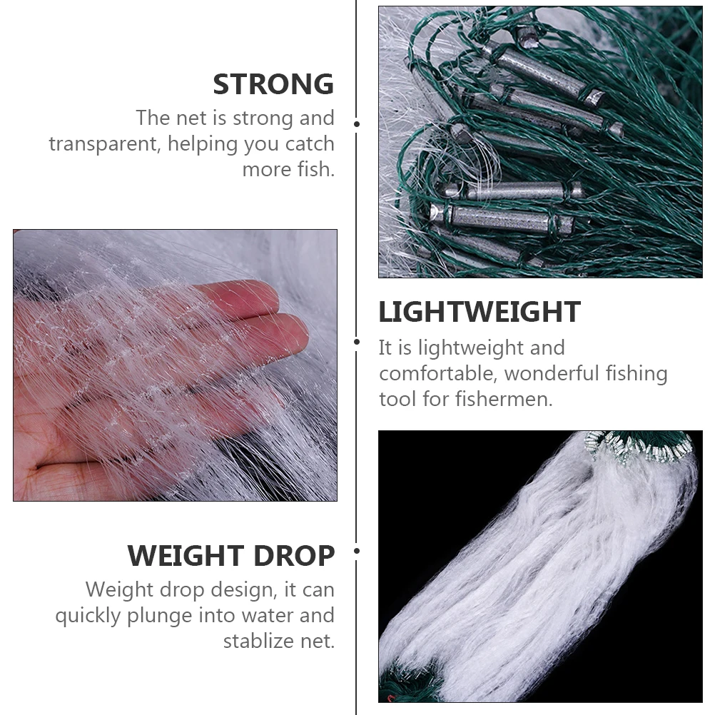 

Single Layer Monofilament Fishing Gill Net Foldable Lightweight Nylon Mesh for Fish Crab Lobster Shrimp Catching Outdoor Fishing