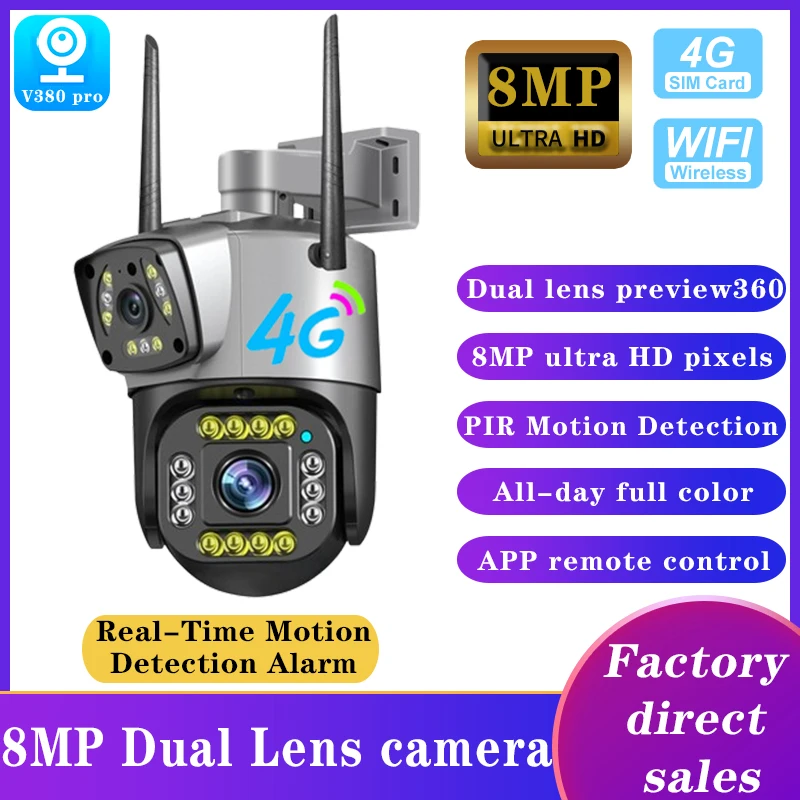 Imagem -01 - Câmeras de Vigilância ao ar Livre à Prova Dágua Câmeras Wifi Rastreamento Móvel Full Color Dia e Noite 4k 360 cameras de vigilancia ao ar livre a prova dagua cameras wifi rastreamento movel full color dia e noite 4k 360 01