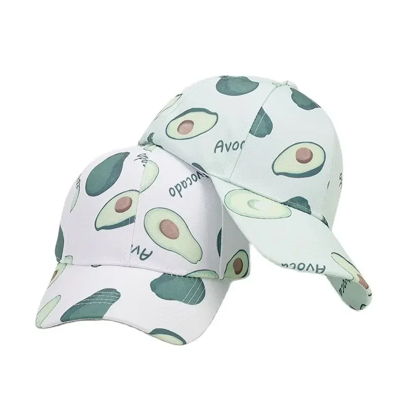 Four Seasons Polyester Fruit Print Casquette Baseball Cap Adjustable Outdoor Snapback Hats for Men and Women 203