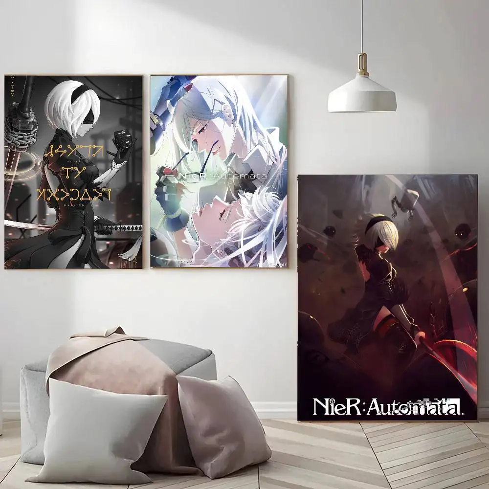 2B игра NieR плакат самоклеящаяся художественная водонепроницаемая бумажная наклейка домашний декор стены комнаты