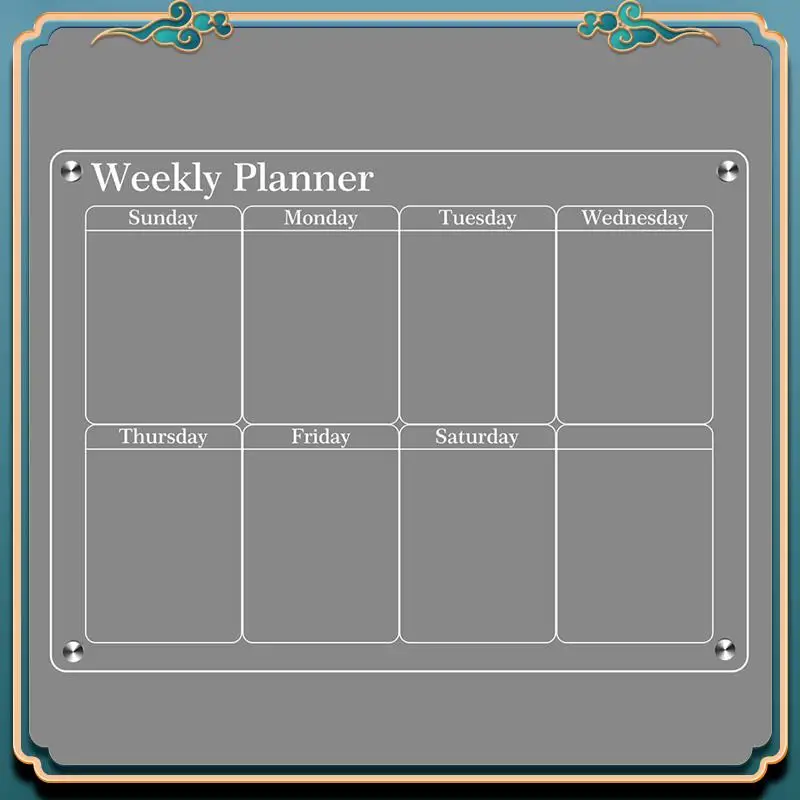 (Новинка)-2 шт., прозрачный акриловый магнитный 16X12 дюймов для холодильника, прозрачная доска, холодильник для сухого стирания для многоразового планировщика с маркерами для сухого стирания
