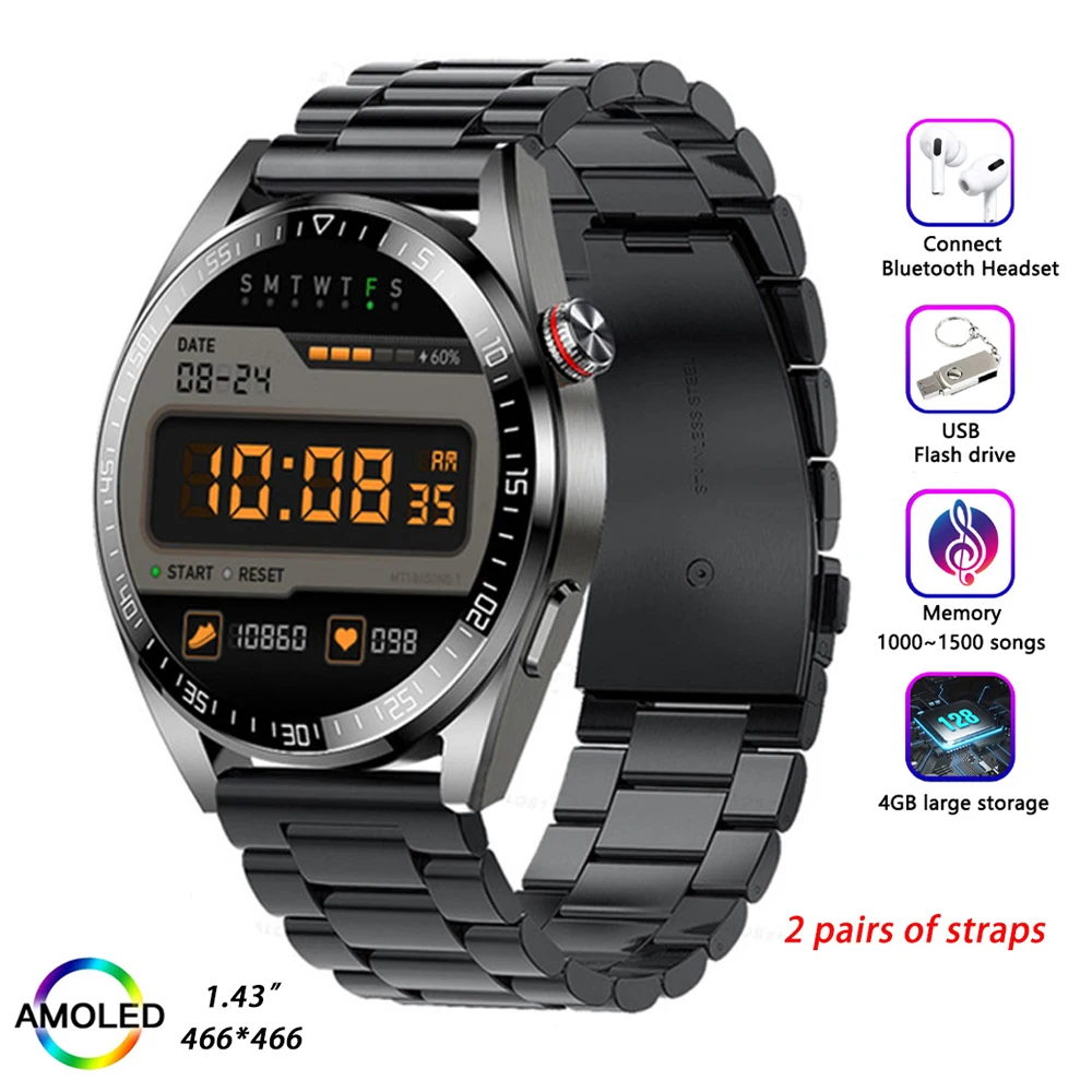 

Z30 Pro Smart Watch Men Women Waterproof Wrist Watches 1.43" AMOLED Smartwatch Men Fitness Bracelet Local Music Wristwatch Clock