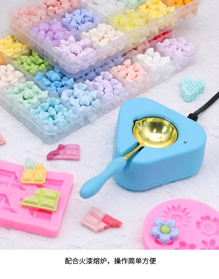 Retro-Siegelwachs-Perlen, Pflanzenwachssiegel, Wachsbox-Set, 24-farbiges Seeperlen-Wachssiegel für Hochzeit, Wachssiegel-Werkzeuge für die Herstellung von Wachssiegeln Y15 – Detail 5