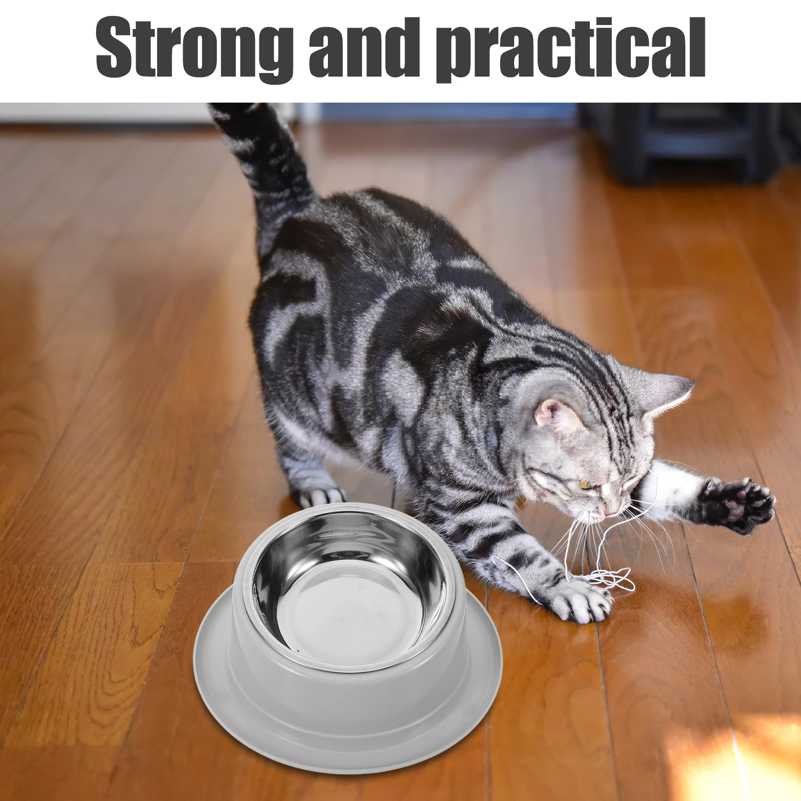 

Pet Slanted Bowl Feeding Food Puppy Dishes Cat Water Angled Dog Stainless Steel Bowls