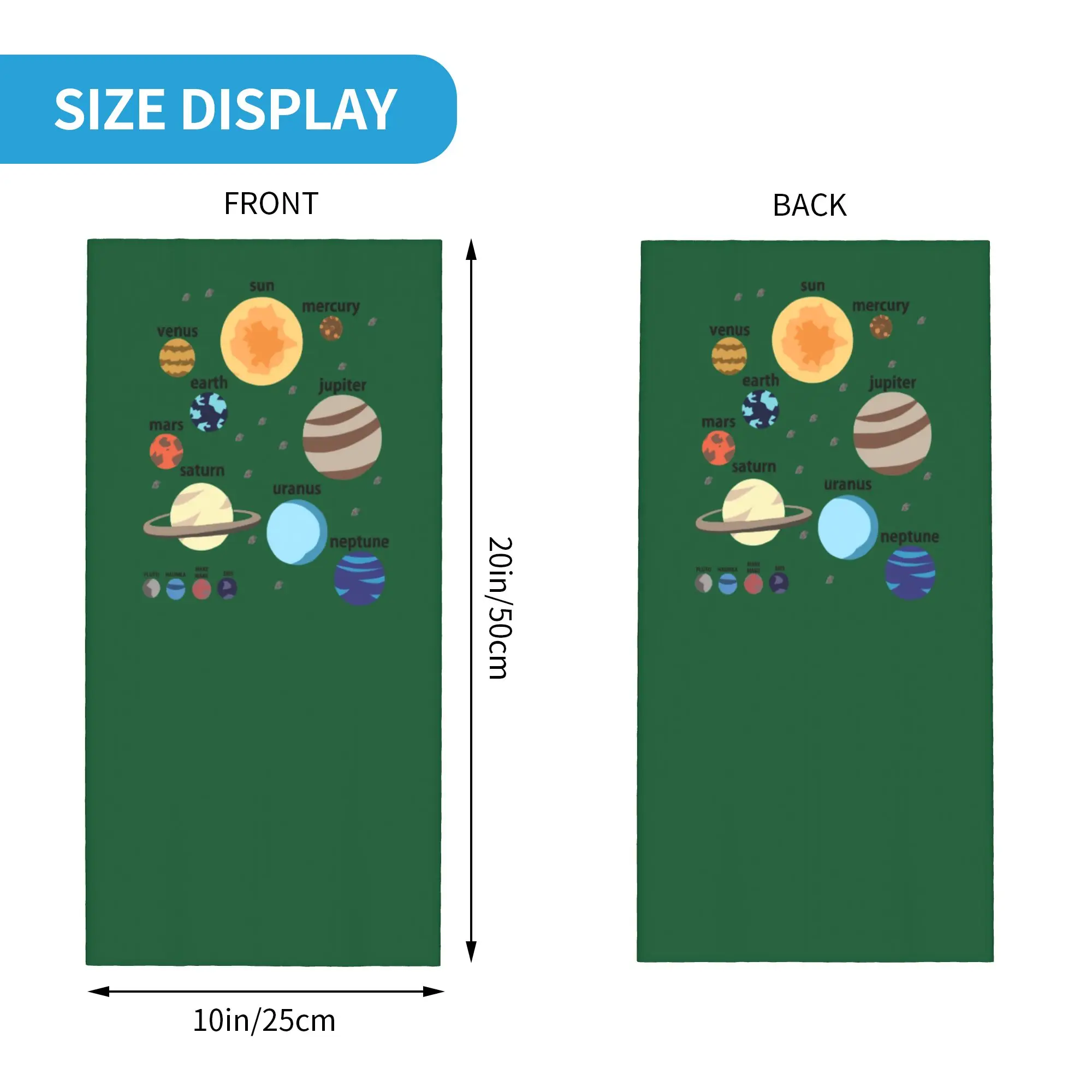 Custom Earth Sun Solar System Planets Design Bandana Neck Gaiter Windproof Face Scarf Cover Women Men  Headwear Tube Balaclava