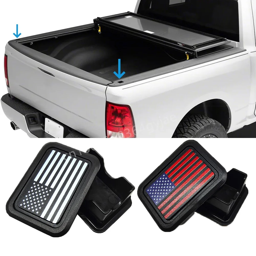 2PCS Truck Stake Pocket Covers, Dustproof Truck Bed Hole Plugs, Car Exterior Accessories Rear Truck Bed Rail Stake Pocket Cover