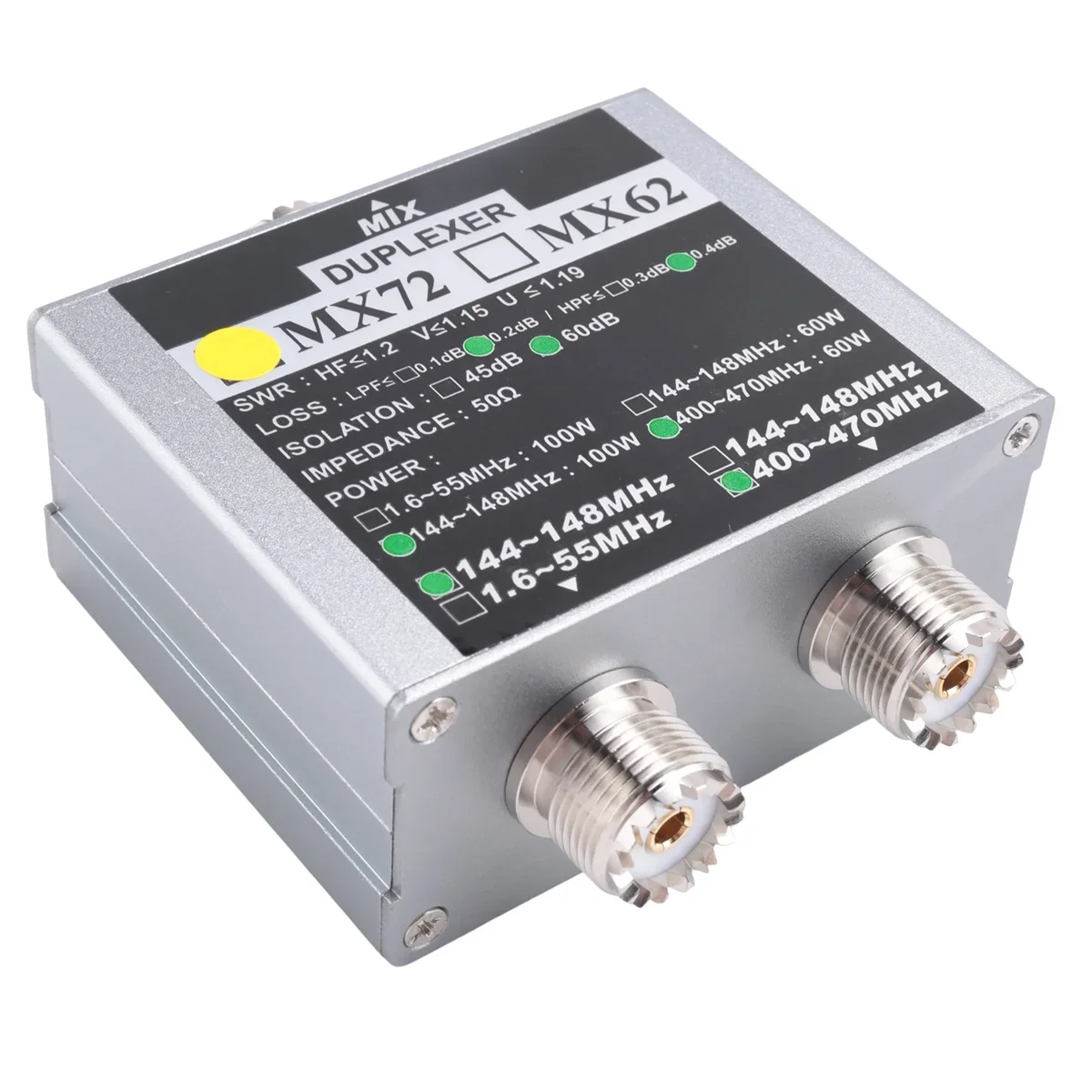 

HF Walkie Talkie Ham Tri-Band (VHF/UHF) Antenna Combiner MX72 – 60-100W Linear Duplexer