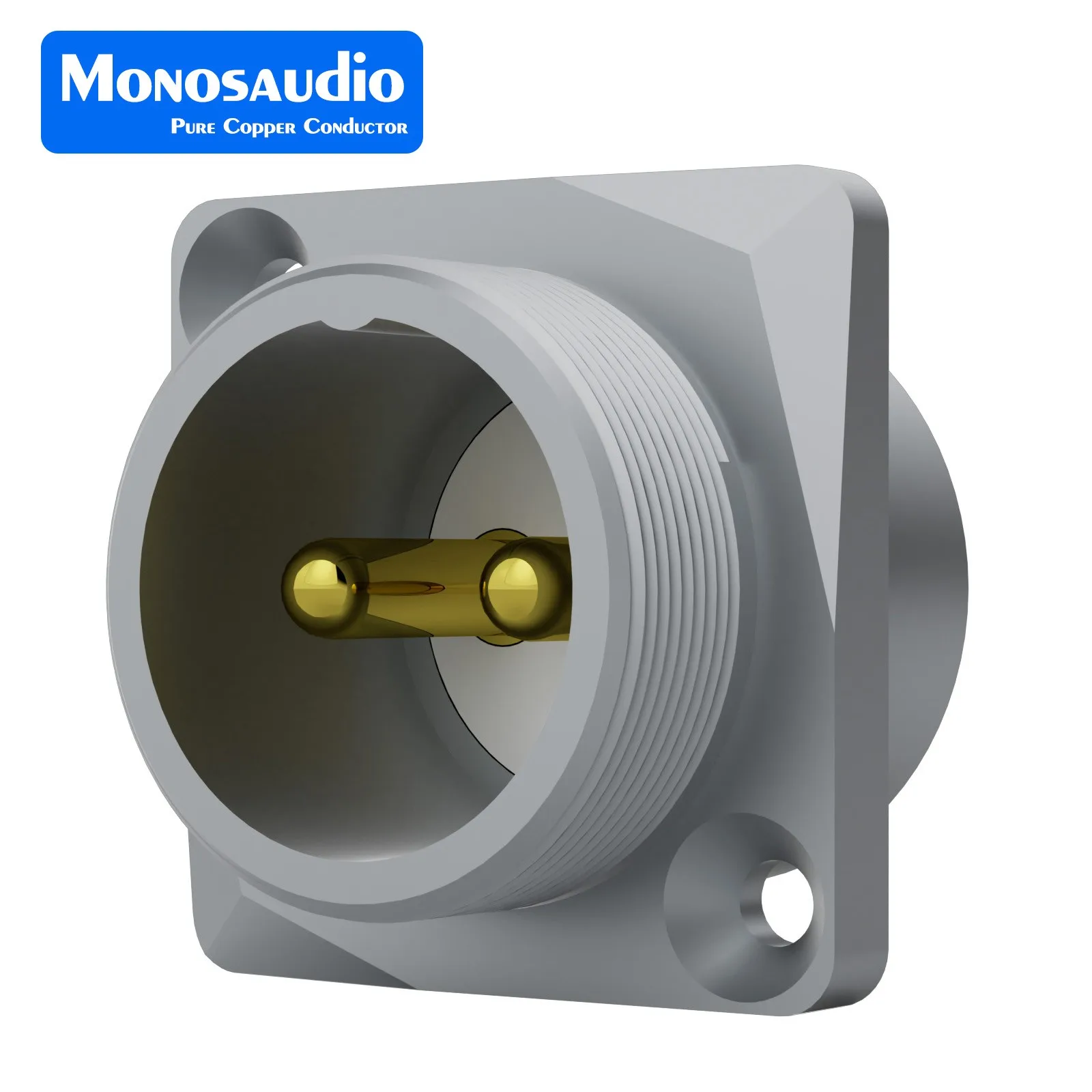 Monosaudio Gold Plated Pure Copper GX16 Micro Male Connector - 2 Pin Aviation Chassis Socket (GM16G)