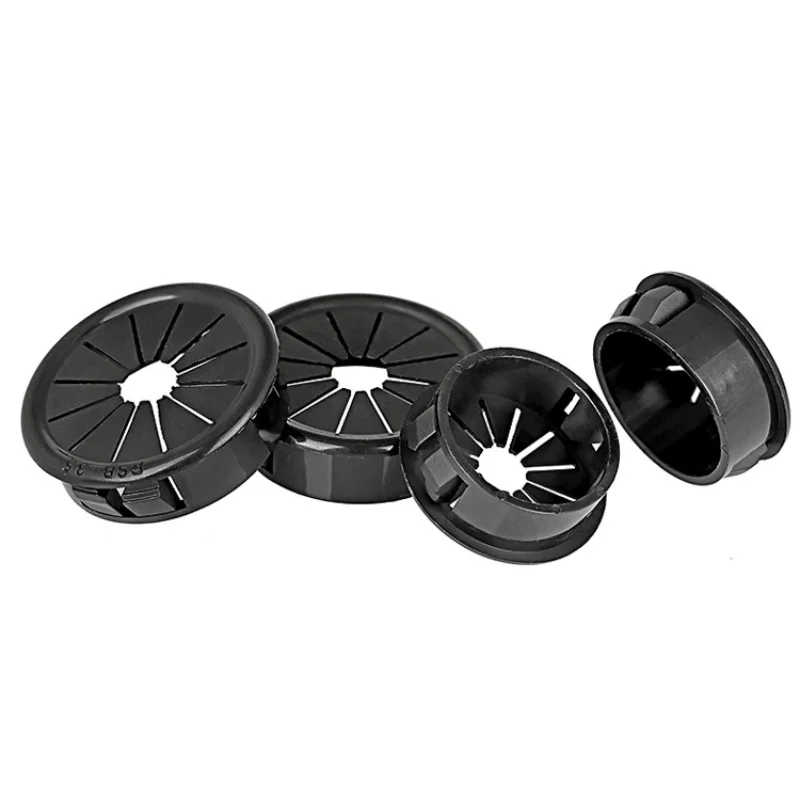 Black Nylon Plastic Cable Hole Cover RSB 10-100mm Furniture Dust Plug Buckle Table Grommet Wire Passing Line Outlet Rings image 4