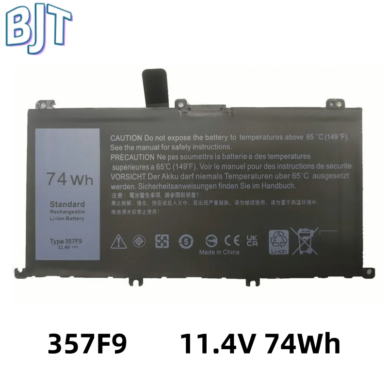 

11.4V 74Wh New 357F9 Notebook Battery Laptop For DELL Inspiron 15 Gaming 5576 5577 7566 7567 7000 7557 7559 P65F P57F P65F001