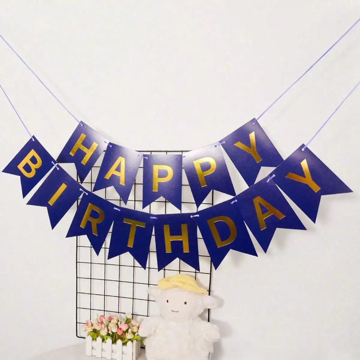 Meerjungfrauenflosse Banner Heißprägung HAPPY BIRTHDAY Papier-Wimpelkette Geburtstags-Jubiläums-Party Hintergrund Hängedekoration Girlande – Detail 6
