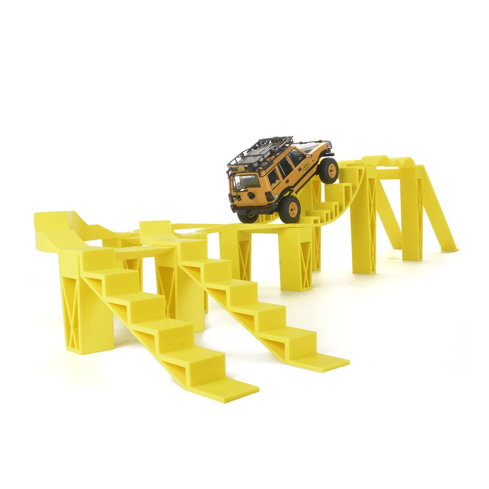 Combo de puente de obstáculos de escalada de simulación PYFORE para accesorios de oruga de coche modelo 1/24 1/18 RC