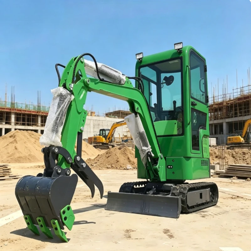 1 Ton Lightweight Mini Digger Diesel Powered with Canopy for Backyard Farming and Small Construction