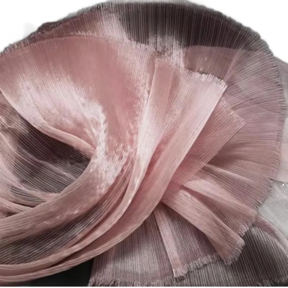 32色のきらめくフリル付きオリジナル虹色オーガンザ生地、ブライダルウェディングデコレーション、花柄クラフト素材